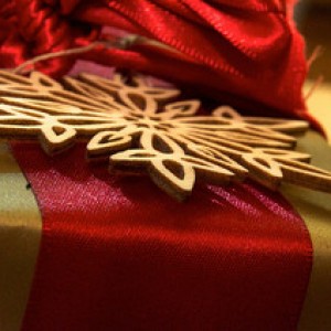 Holiday Package and Wooden Tag